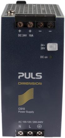 PULS DIMENSION C-Line Switch-Mode DIN-Schienen Netzteil 240W, 100 → 120V Ac, 24V Dc / 10A