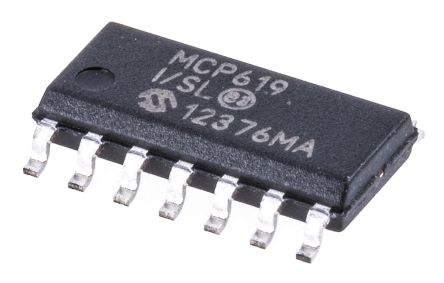 Microchip 精密运算放大器, 四通道, SOIC封装, 单电源, 表面贴装, 14引脚
