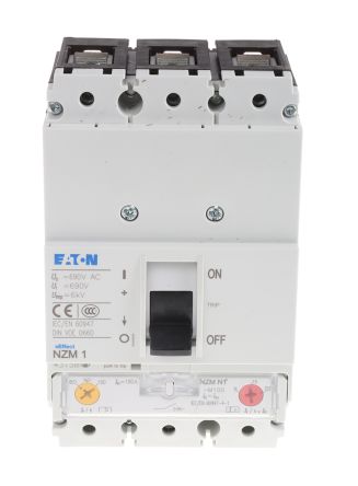 Eaton 塑壳断路器 Eaton Moeller系列, 100A 1极, 额定690VAC, 额定500VDC, 50 kA断开能力