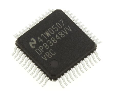 Texas Instruments Ethernet-Transceiver 100BASE-TX, 10BASE-T,, 1-Kanal 10 Mbps, 100 Mbps (3,3 V ) 48-Pin, LQFP
