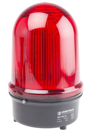 Werma BM 280, LED Dauer Signalleuchte Rot, 12 → 50 V Dc, Ø 142mm X 218mm