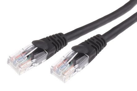 RS PRO Ethernetkabel Cat.5e, 1m, Schwarz Patchkabel, A RJ45 U/UTP Stecker, B RJ45, LSZH