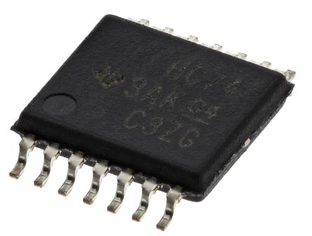 Texas Instruments IC Flip-Flop, D-Typ, HC, Differential, Single Ended, Positiv-Flanke, TSSOP, 14-Pin