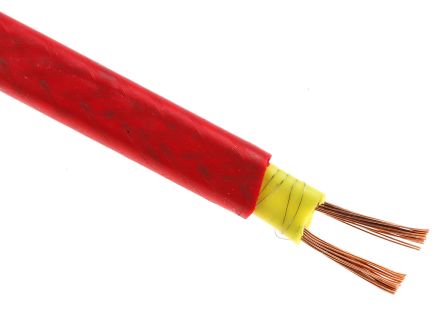 RS PRO 伴热电缆, 240V 交流, 15W/m, 硅橡胶护套, 最低工作温度-60°C, 恒定功率，并联电路电缆