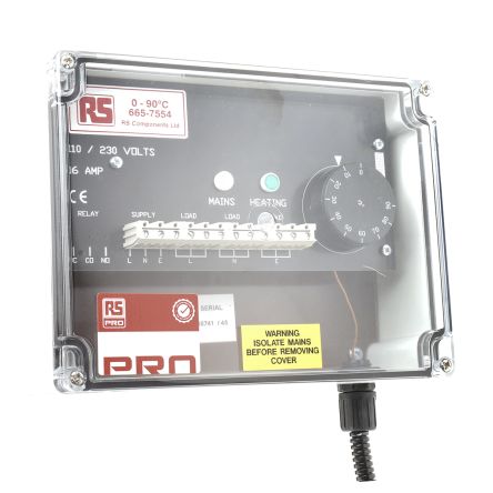 RS PRO Thermostat Pour Ruban Chauffant, +90°C, 200 X 75 X 150mm