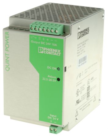 Phoenix Contact QUINT DC/DC-Wandler 240W 24 V Dc IN, 24V Dc OUT / 10A 1.5kV Dc Isoliert