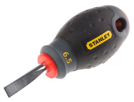Stanley Slotted Stubby Screwdriver, 6.5 Mm Tip, 30 Mm Blade