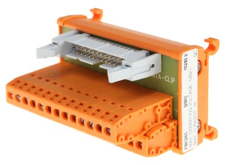 RS PRO Schnittstellenmodul Flachbandkabel, Stecker, 26-polig, 125 V Ac/dc, / 1A, DIN-Schienen-Montage