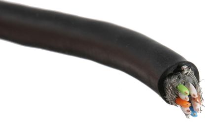 HARTING Ethernetkabel Cat.6, 100m, Schwarz Verlegekabel S/FTP, Aussen ø 6.9mm, PVC