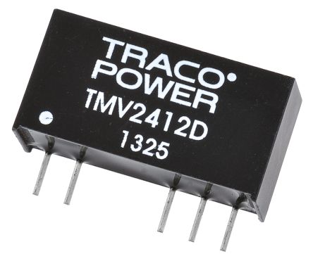 TRACOPOWER TMV DC-DC Converter, ±12V Dc/ ±40mA Output, 21.6 → 26.4 V Dc Input, 1W, Through Hole, +85°C Max Temp