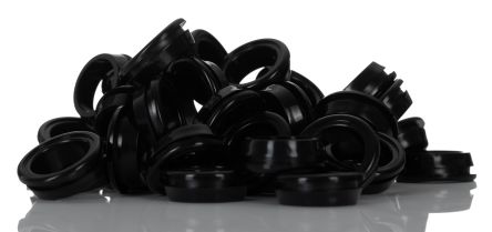 RS PRO Black PVC 19.6mm Cable Grommet For Maximum Of 15.5mm Cable Dia.
