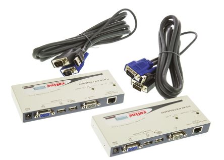 Roline KVM-Extender Typ Extender-Paar VGA 2 Anschlüsse USB 1 Displays CATx
