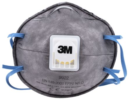 3M 9900 Speciality FFP2 Atemschutzmaske Mit Ventil, Vergossen EN 149:2001+A1:2009, Grau, 10 Stück