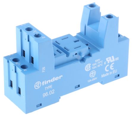 Finder 96 Relay Socket For Use With 56.32 8 Pin, DIN Rail, 250V Ac