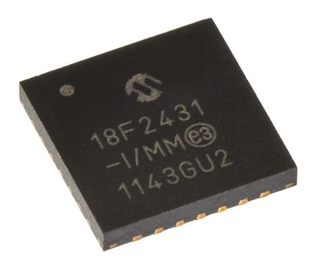 Microchip Microcontrolador PIC18F2431-I/MM, Núcleo PIC De 8bit, RAM 768 B, 40MHZ, QFN S EP De 28 Pines