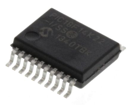 Microchip Microcontrôleur, 8bit, 512 B RAM, 16 KB, 256 B, 64MHz, SSOP 20, Série PIC18F