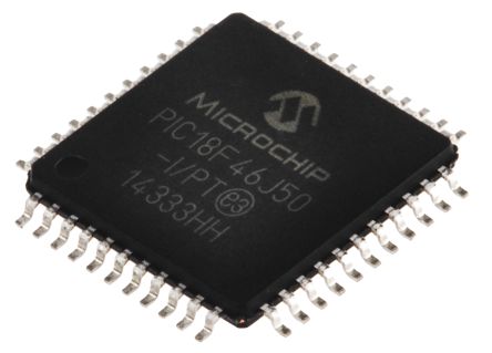 Microchip Mikrocontroller PIC18F PIC 8bit SMD 64 KB TQFP 44-Pin 48MHz 3,776 KB RAM USB