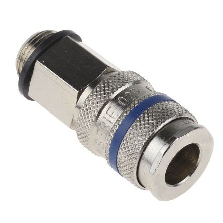 RS PRO Brass, Steel Male Pneumatic Quick Connect Coupling, G 3/8 Male Threaded