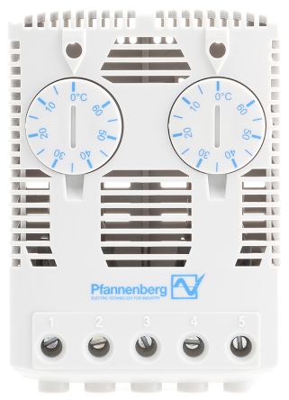 Pfannenberg FLZ Schaltschrank-Thermostat, 0 → +60 °C., Schließer