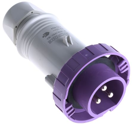 Scame Leistungssteckverbinder Stecker Violett 3P, 20 → 25 V / 16A, Kabelmontage IP 67