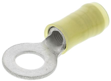 TE Connectivity, PIDG Insulated Ring Terminal, M6 Stud Size, 2.6mm² To 6.6mm² Wire Size, Yellow