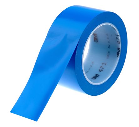 3M Scotch 471 Vinyl Markierungsband Blau Typ Bodenmarkierungsband, Stärke 0.14mm, 50mm X 3