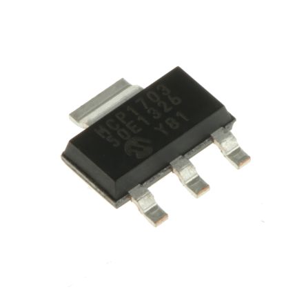 Microchip Regulador De Tensión MCP1703-5002E/DB, 250mA SOT-223, 3+Tab Pines