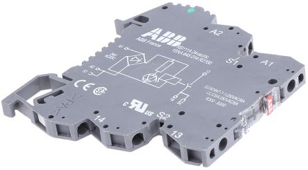 ABB 接口继电器, R600系列, 线圈电压 24V 交流/直流, 触点配置 单刀单掷, DIN 导轨