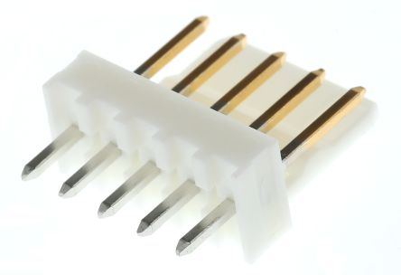 Molex KK 254 Stiftleiste Gerade, 5-polig / 1-reihig, Raster 2.54mm, Kabel-Platine, Lötanschluss-Anschluss, 4.0A, Nicht