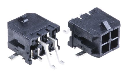 Molex Micro-Fit 3.0 Leiterplatten-Stiftleiste Gewinkelt, 4-polig / 2-reihig, Raster 3.0mm, Kabel-Platine,
