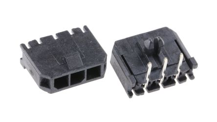 Molex Micro-Fit 3.0 Leiterplatten-Stiftleiste Buchse Gewinkelt, 3-polig / 1-reihig, Raster 3.0mm, Kabel-Platine,