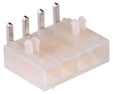 Molex Conector Macho Para PCB Ángulo De 90° Serie Mini-Fit Jr. De 4 Vías, 1 Fila, Paso 4.2mm, Para Soldar, Montaje En