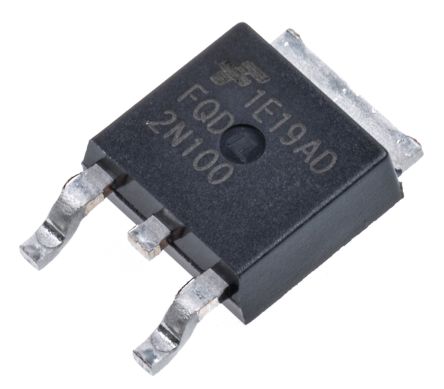 Onsemi MOSFET FQD2N100TM, VDSS 1000 V, ID 1.6 A, DPAK (TO-252) De 3 Pines,, Config. Simple