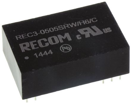 Recom REC3 DC/DC-Wandler 3W 5 V Dc IN, 5V Dc OUT / 600mA 3kV Ac Isoliert