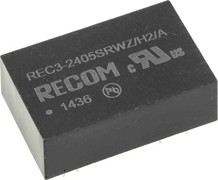 Recom REC3 DC/DC-Wandler 3W 24 V Dc IN, 5V Dc OUT / 600mA 1kV Ac Isoliert
