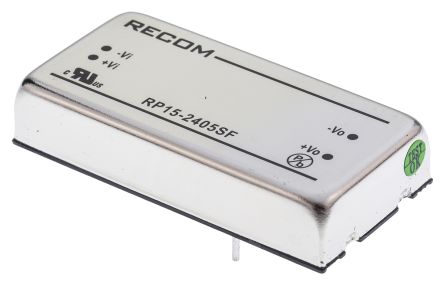 Recom RP15-F DC/DC-Wandler 15W 24 V Dc IN, 5V Dc OUT / 3A 1.6kV Dc Isoliert
