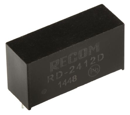 Recom RD DC/DC-Wandler 2W 24 V Dc IN, ±12V Dc OUT / ±84mA 1kV Dc Isoliert