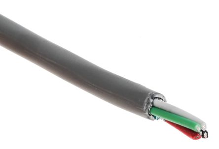 Alpha Wire 2466L Datenkabel, 2-paarig 0,35 Mm² Ø 4.82mm U/STP Schirmung LSZH Isoliert Twisted Pair Grau