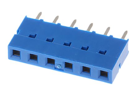 Amphenol Communications Solutions Dubox Series Straight Through Hole Mount PCB Socket, 6-Contact, 1-Row, 2.54mm Pitch,