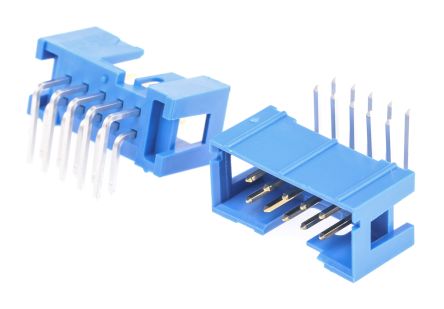 Amphenol Communications Solutions Quickie Leiterplatten-Stiftleiste Gewinkelt, 10-polig / 2-reihig, Raster 2.54mm,