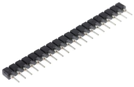 ASSMANN WSW AW 127 Series Straight Through Hole Mount PCB Socket, 20-Contact, 1-Row, 2.54mm Pitch, Solder Termination