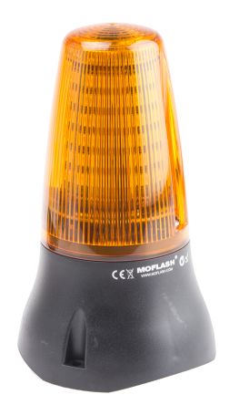 Moflash LEDD125, LED Blitz, Dauer Signalleuchte Orange, 24 V Dc, Ø 98mm X 162mm