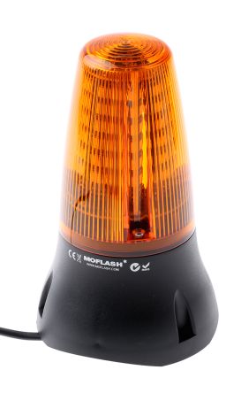 Moflash Combinaison Balise - Buzzer Série LEDA125, Lentille Ambre à LED, 230 V