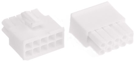 TE Connectivity, Mini-Universal MATE-N-LOK Male Connector Housing, 4.14mm Pitch, 10 Way, 2 Row