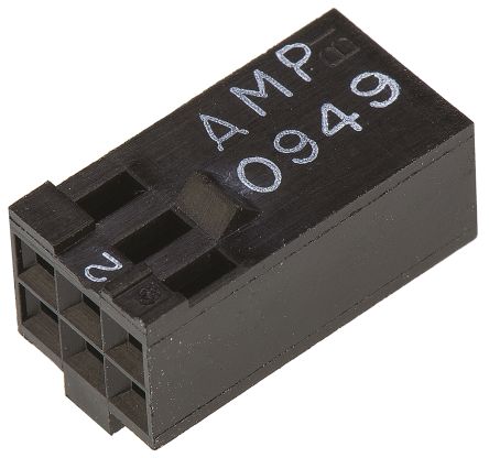 TE Connectivity AMPMODU MOD IV Steckverbindergehäuse Buchse 2.54mm, 6-polig / 2-reihig Gerade, Kabelmontage Für