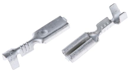 TE Connectivity FASTON .110 Uninsulated Female Spade Connector, Receptacle, 2.79mm Tab Size, 0.2mm² To 0.6mm²