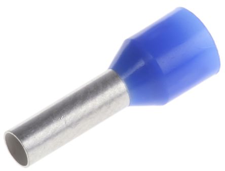 TE Connectivity Aderendhülsen Bis 2.5mm², Stift ø 2.2mm, Blau, Kunststoff, 8mm, 14mm, Isoliert, 14AWG Max.
