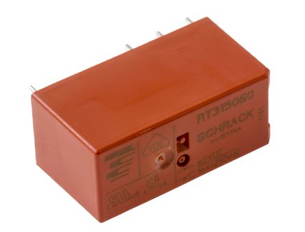 TE Connectivity PCB Mount Power Relay, 60V Dc Coil, 16A Switching Current, SPDT