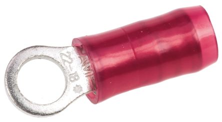 TE Connectivity, PIDG Insulated Ring Terminal, M3.5 Stud Size, 0.26mm² To 1.65mm² Wire Size, Red