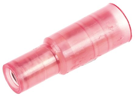 TE Connectivity Capocorda Bullet A Crimpare, Connettore Femmina, Diam. 7.4mm, 0.5mm² - 1.6mm², Rosso Non Protetto